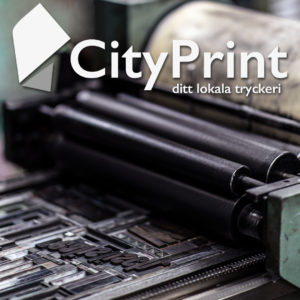 Tryckeri maskin och cityprint logga